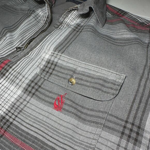 90s Vintage Nautica 1/4 Zip Relaxed Plaid Pullover Shirt Sz M Double Pocket - Picture 10 of 14